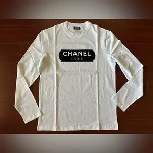 CHANEL Tシャツ Chanel White T Shirt Size 36 With Rhinestones CC logo | eBay